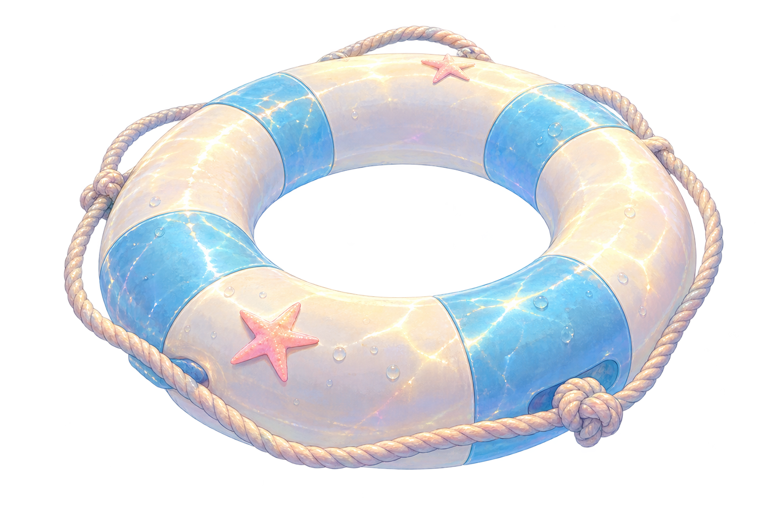 漂浮在海面上的游泳圈